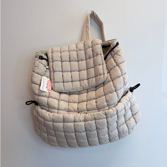 NWT Free People Movement Quilted Ivory Carryall  Hiker Backpack Keychain Quilted Hiker Backpack | Free People main image 2